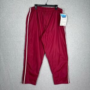 Vintage Iceman Snow Pants Mens XL Red Lined Nylon Pocket Snowmobiling Waterproof